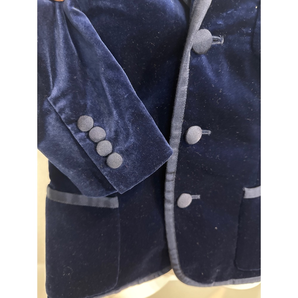 RARE RUGBY Ralph Lauren Navy Velour Blazer Jacket Womens Size 6 Preppy Old Money - Picture 4 of 8